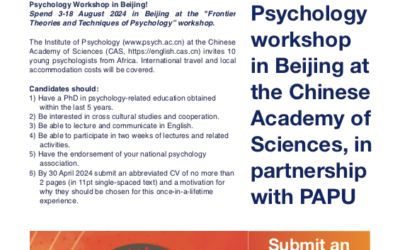 Psychology workshop in Beijing at the Chinese Academy of Sciences